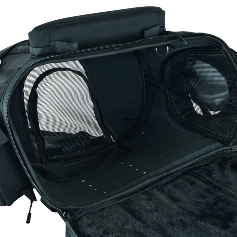 ADA388 Daniel Smart Black Heavy Duty Textile Motorcycle Pet Carrier Si