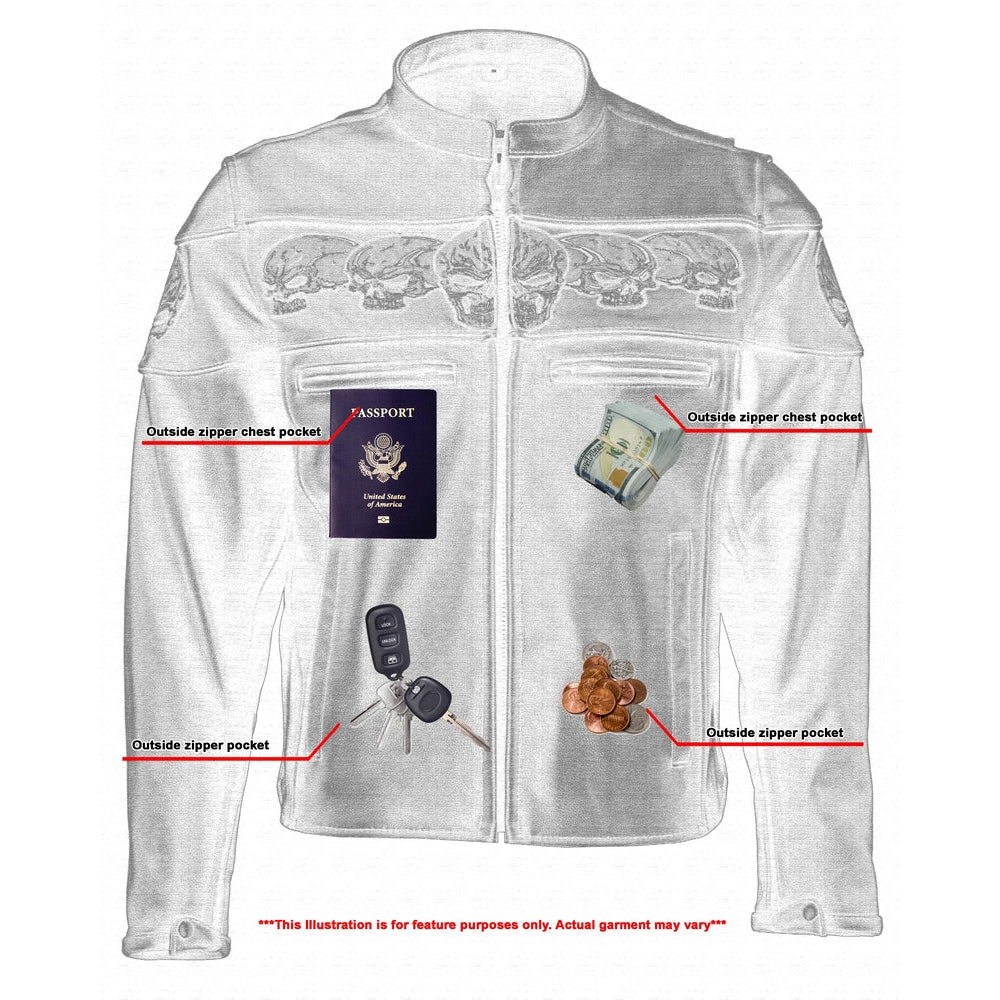 ADA700 Men's Scooter Jacket w/Reflective Skulls