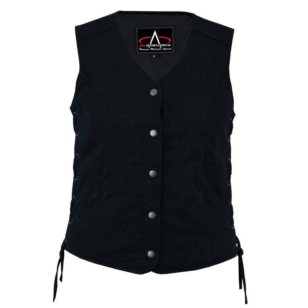 ADA908 Women's Denim Longer Body & ¾ Vest - Side Laces