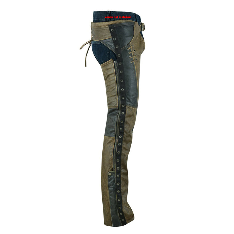 ADA498 Women's Stylish Lightweight Hip Set Chaps- Two Tone