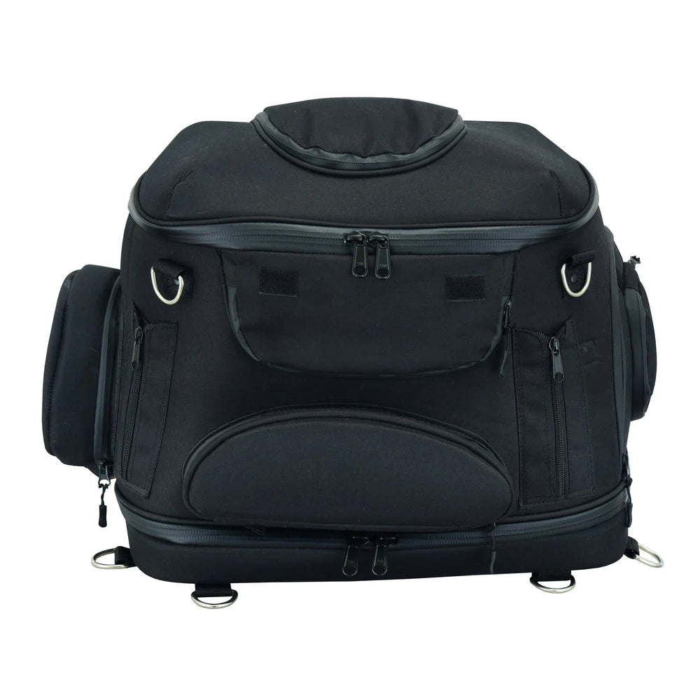 ADA388 Daniel Smart Black Heavy Duty Textile Motorcycle Pet Carrier Si