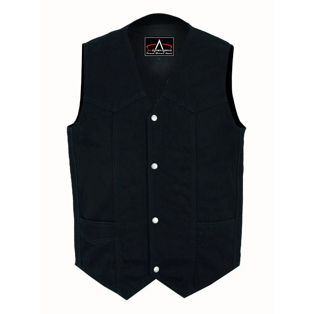 ADA910 Men's Traditional Denim Vest with Plain Sides