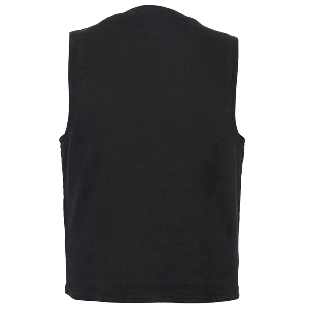 ADA925BK Men's Single Back Panel Concealed Carry Denim Vest