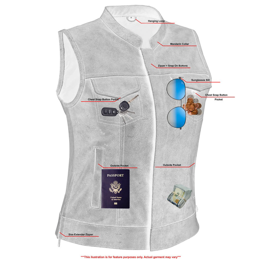 ADA229 Women's Premium Single Back Panel Vest with Smart Access Pocket - Gray