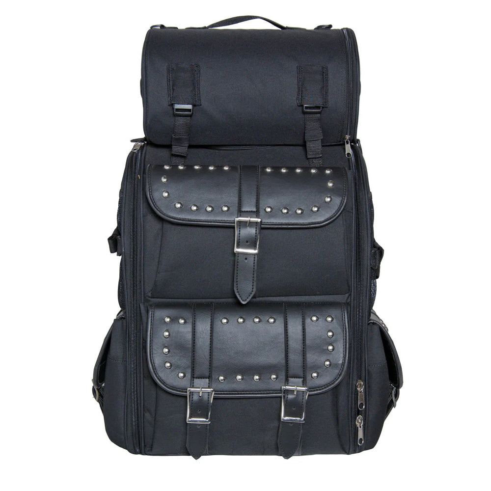 ADA391S Updated Touring Sissy Bar Bag w/ Studs