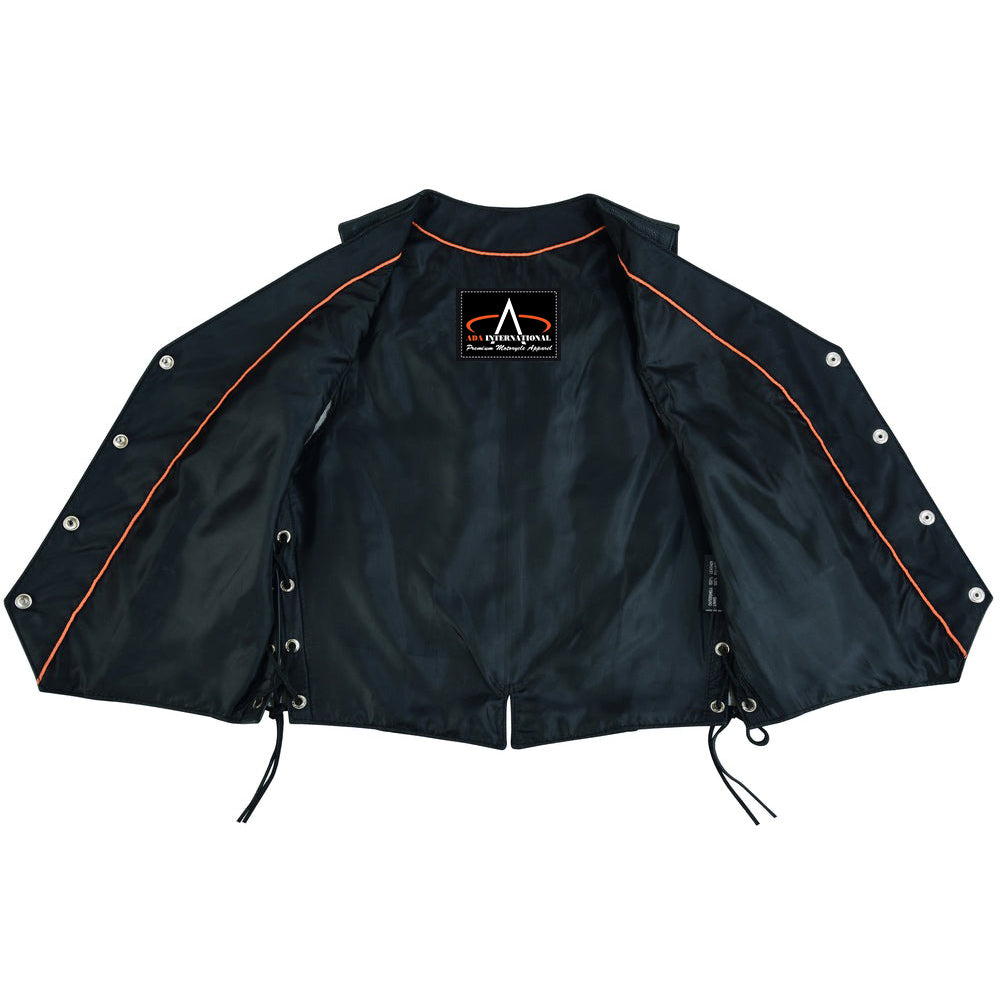 ADA222 Women's Braided Leather Vest