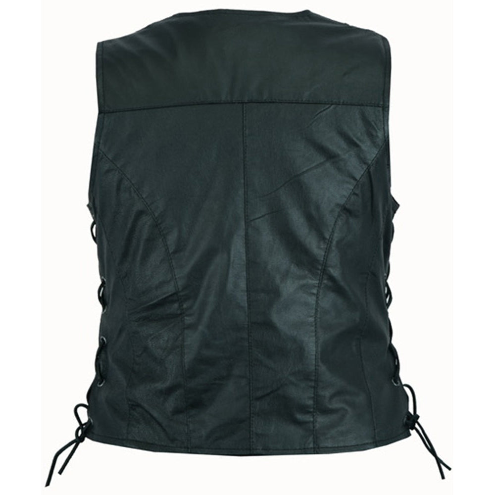 ADA209 Women's Traditional Light Weight Leather Vest