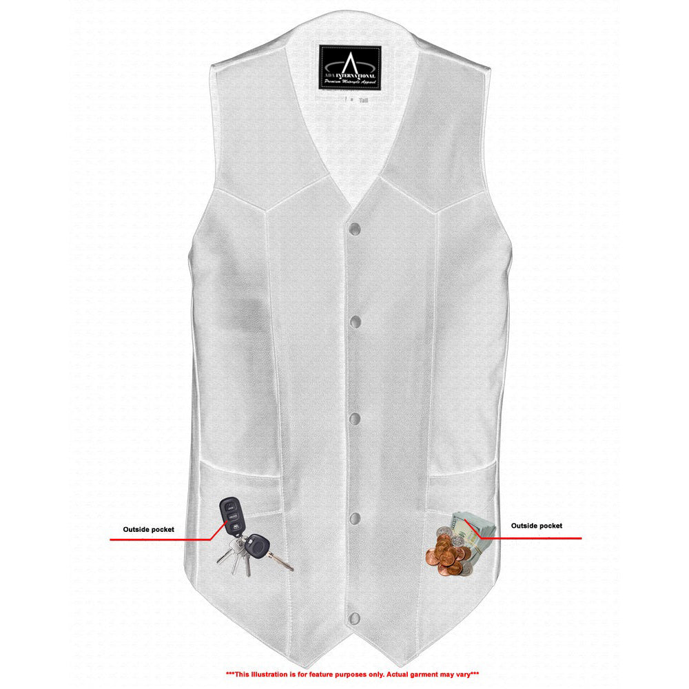 ADA162TALL Men's Tall Classic Motorcycle Leather Vest
