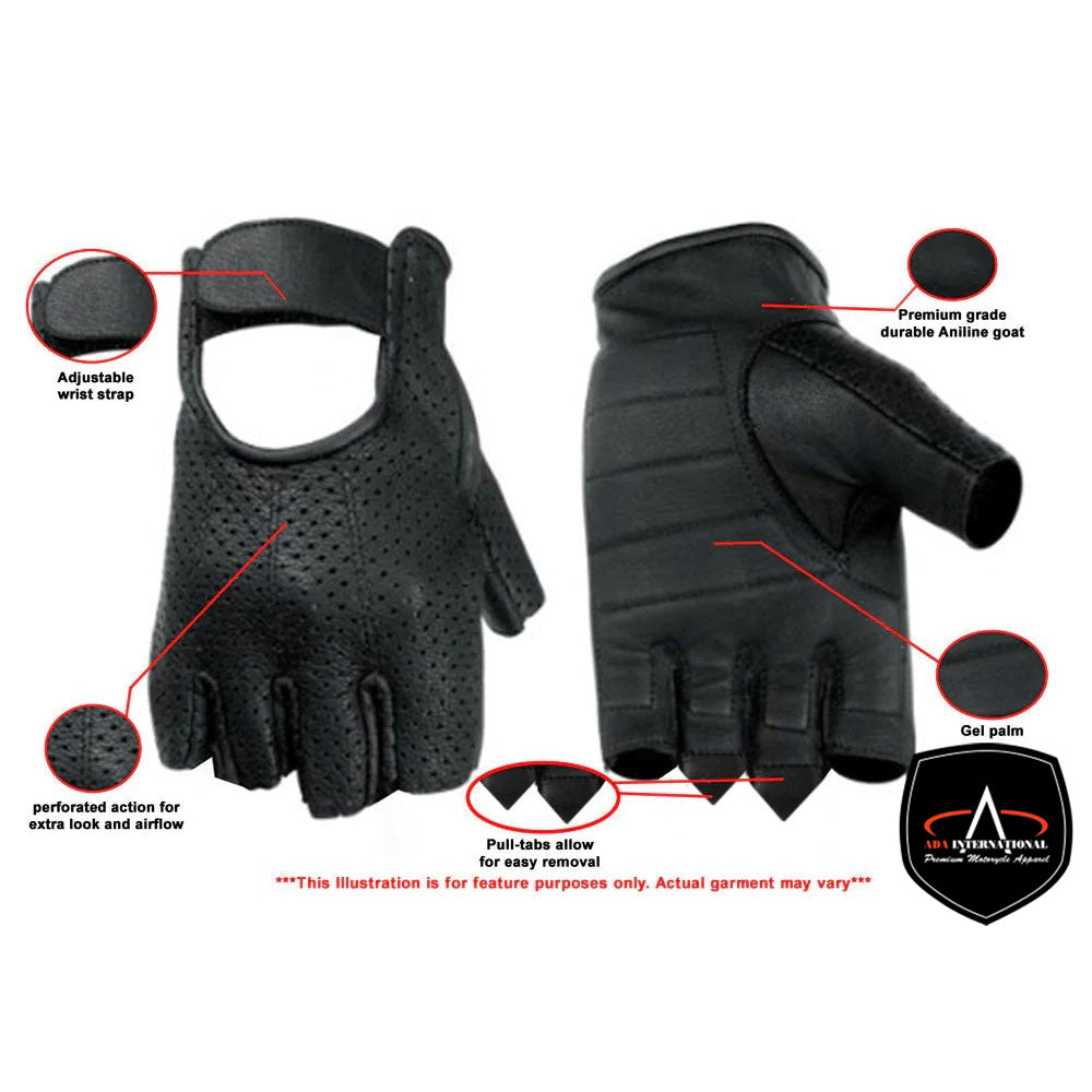 ADA14 Perforated Fingerless Glove
