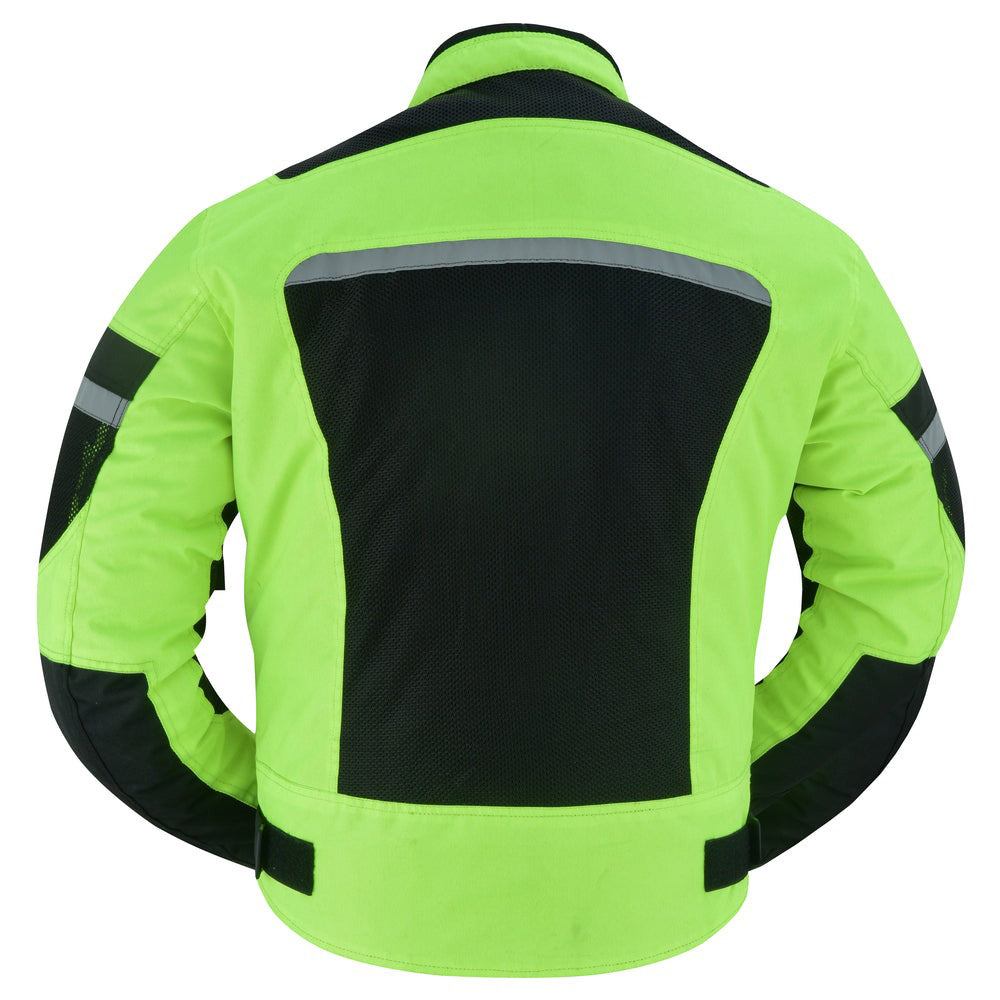 ADA763 Men’s High-Visibility Racer Mesh Motorcycle Jacket