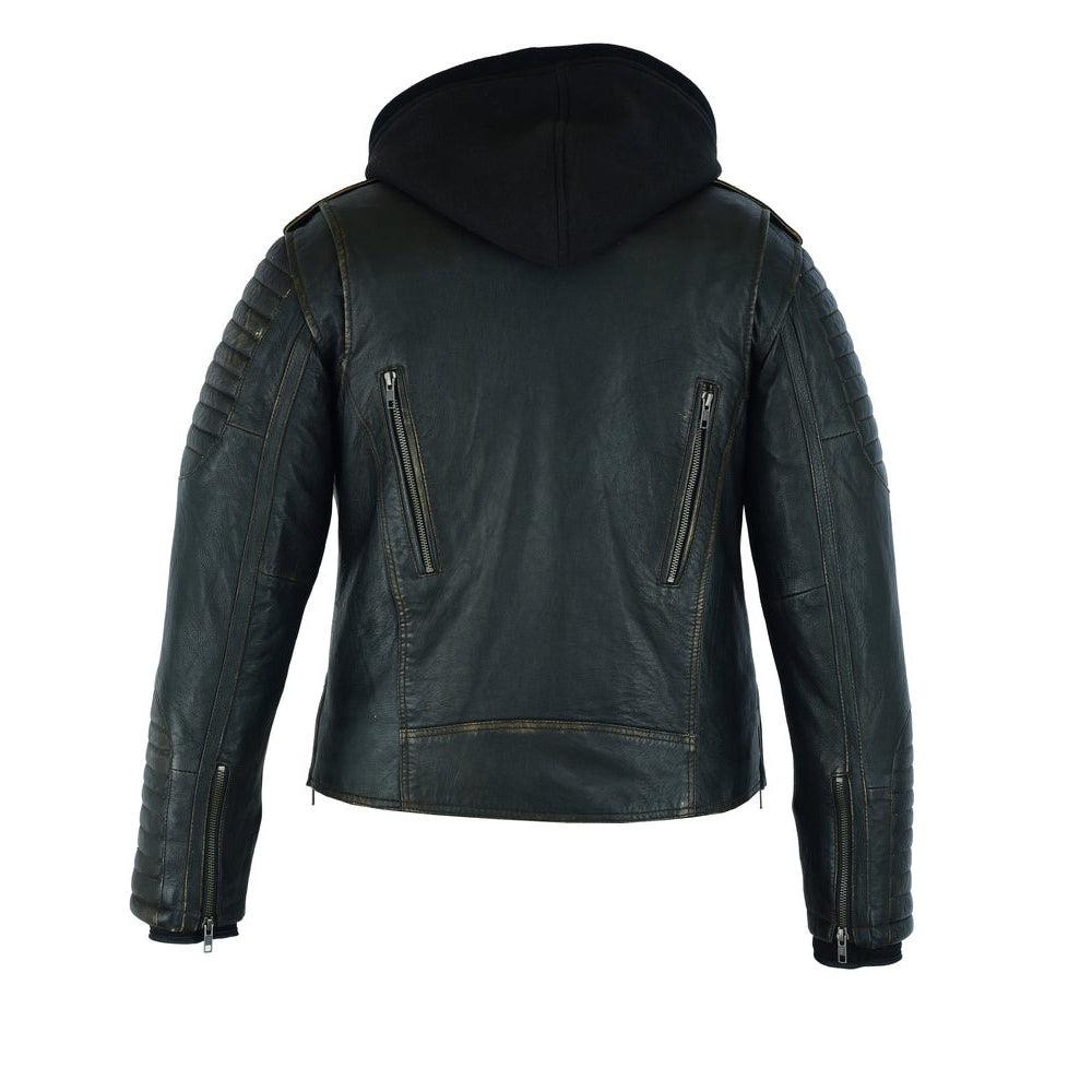 ADA878 Women's Lightweight Drum Dyed Distressed Naked Lambskin M/C Jac