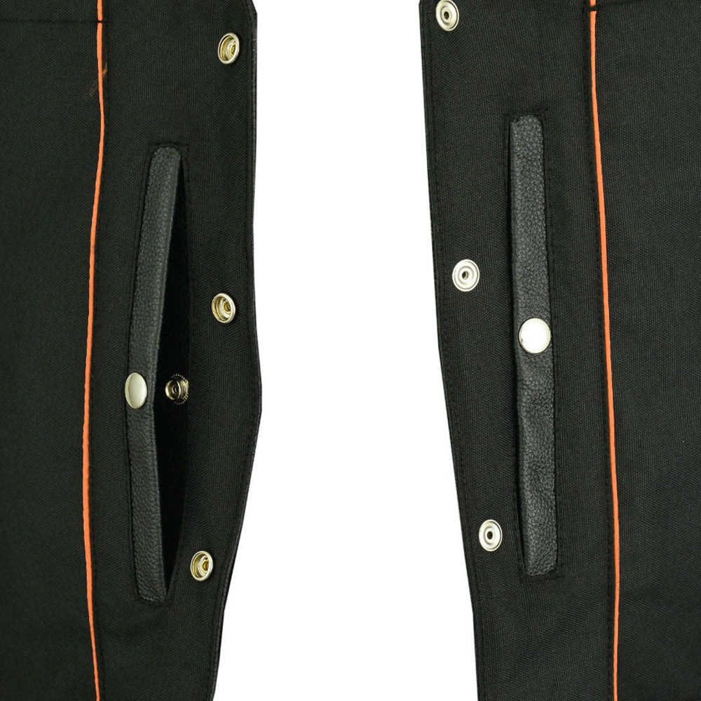 ADA141 Men's Black Leather Concealed Carry Vest with Buffalo Nickel Snaps