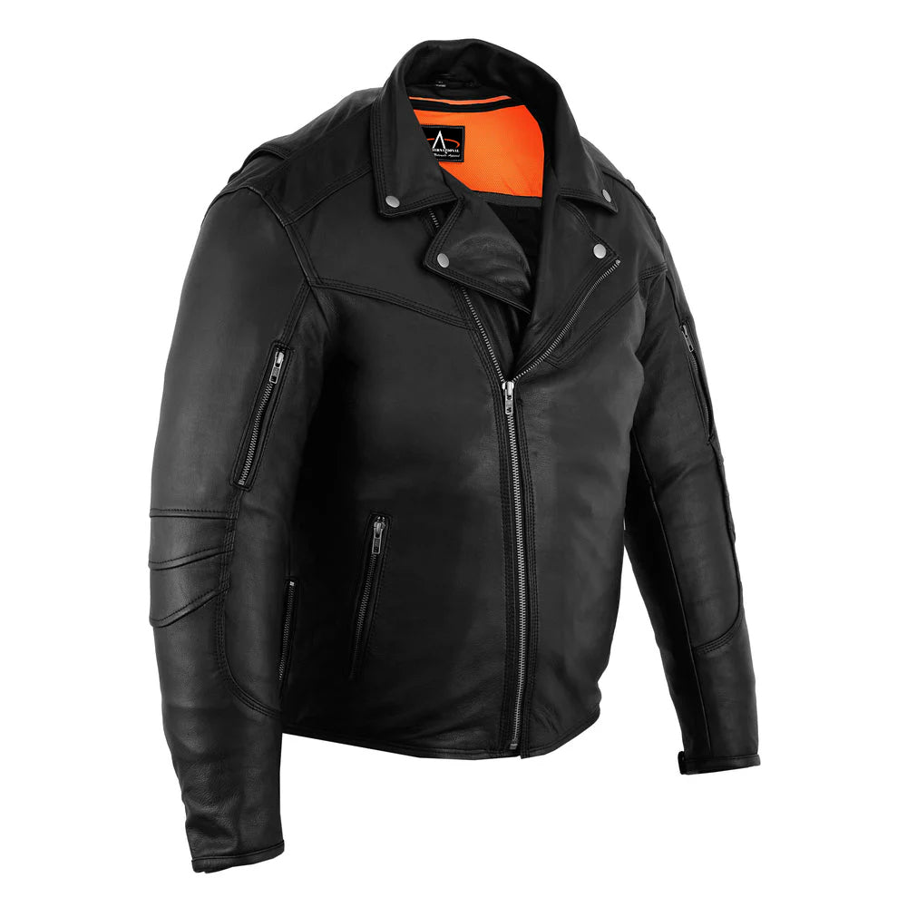 ADA794 Men's Modern Longer Beltless Biker Jacket