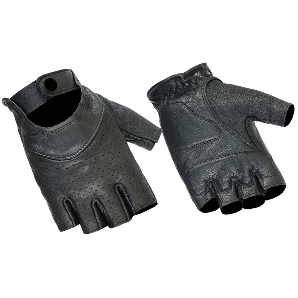 ADA8 Women's Perforated Leather Fingerless Gloves