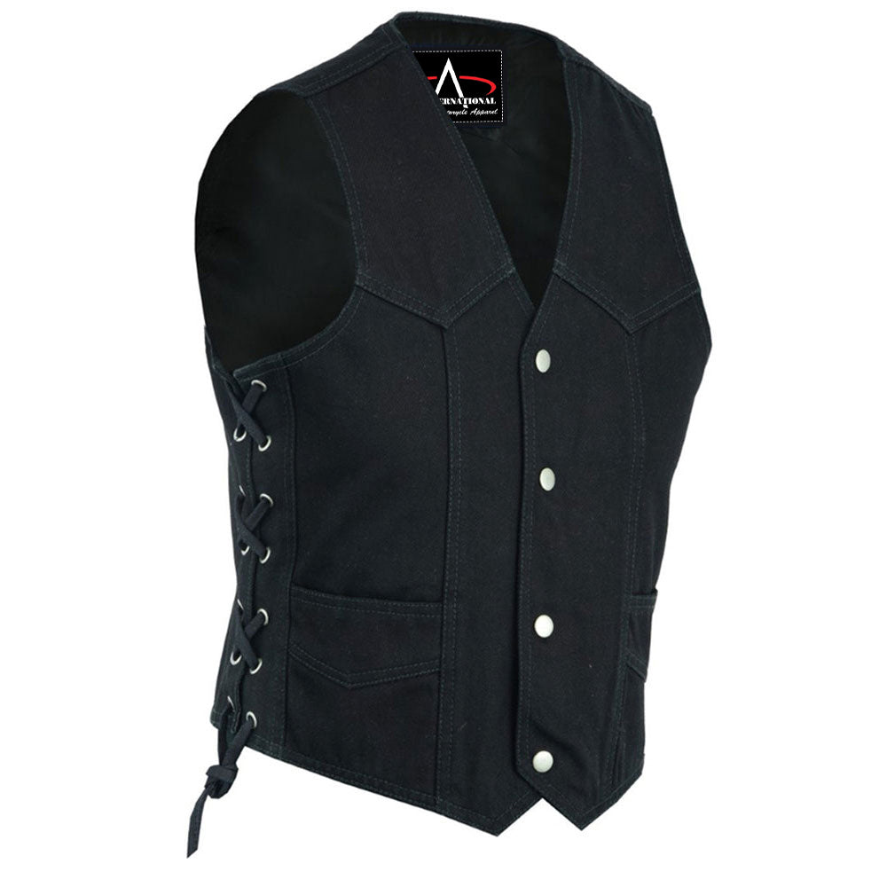 ADA9726 Kids Denim Side Lace Vest