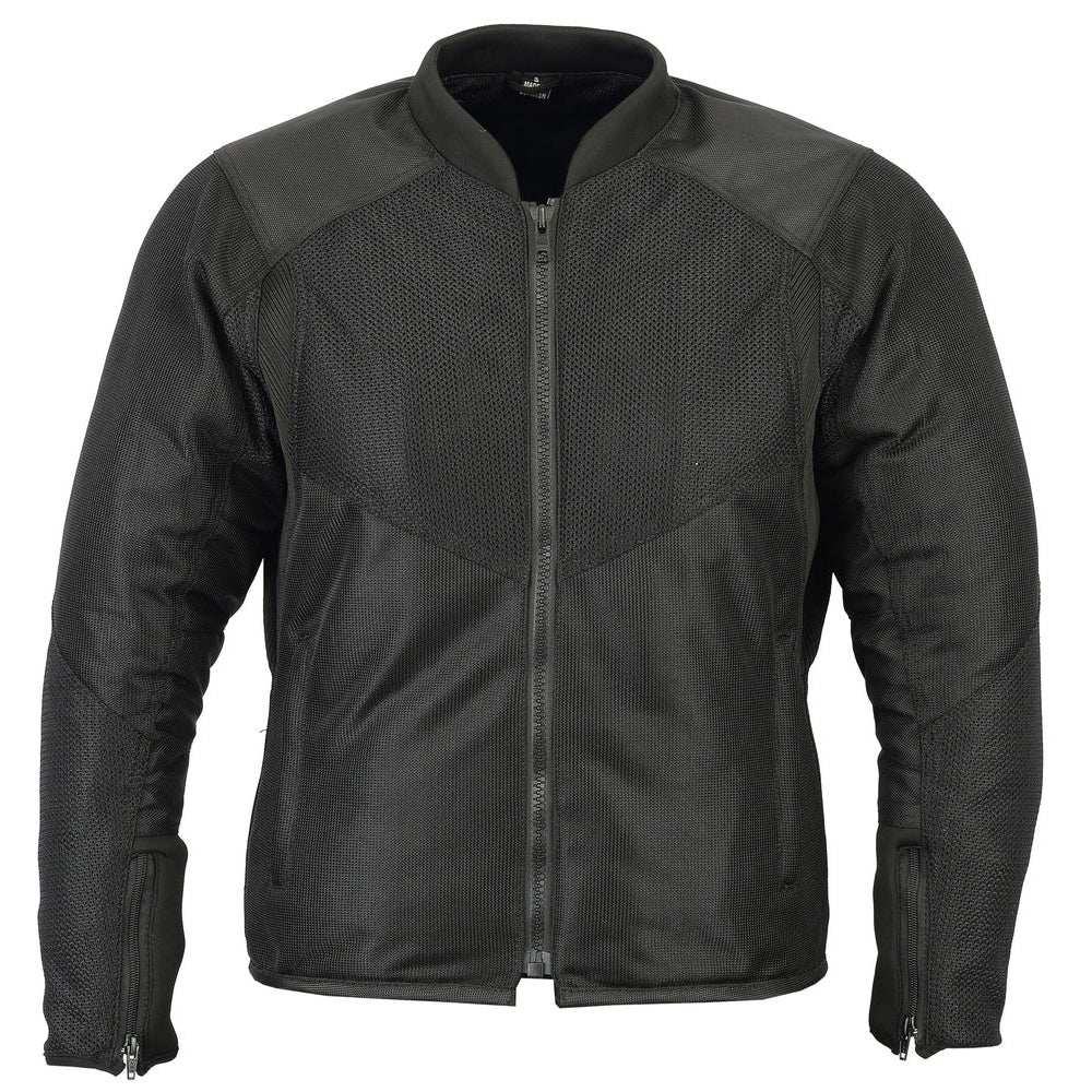 ADA860 Women's Black Sporty Mesh Motorcycle Jacket with Removable Padding