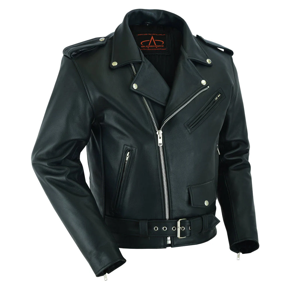 ADA761 Motorcycle Armored Classic Biker Leather Jacket