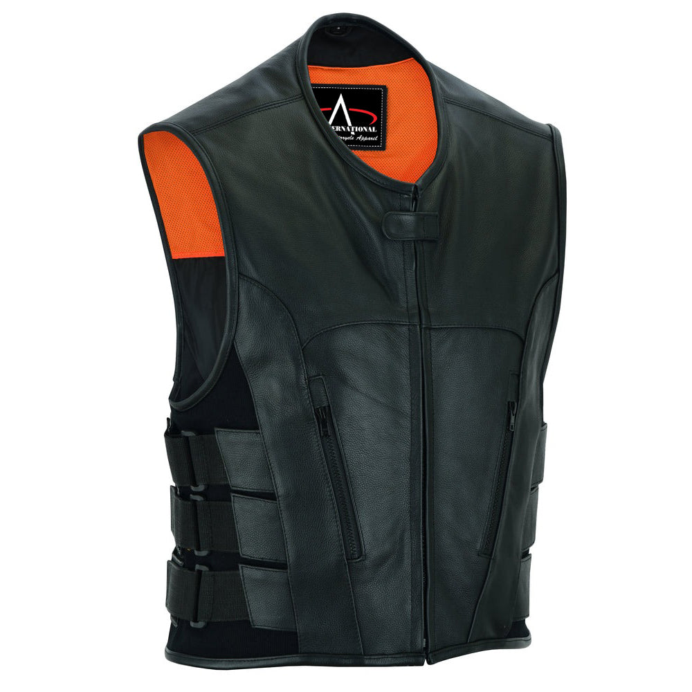 ADA007 Men's SWAT Team Style Leather Vest