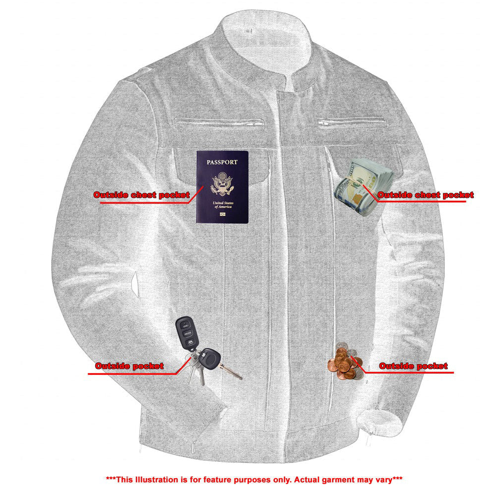 ADA915 Men’s Denim Jacket – Raw Finish with Smart Access Pockets