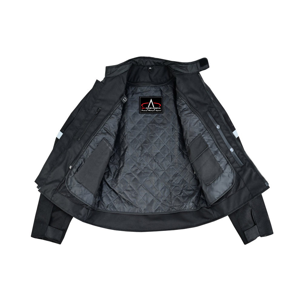 ADA766 Men's Performance Mesh Motorcycle Jacket - Black