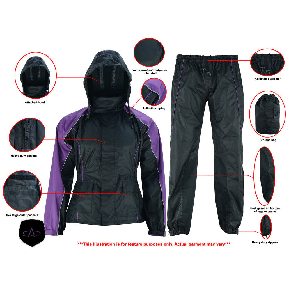 ADA575PU Women's Rain Suit (Purple)