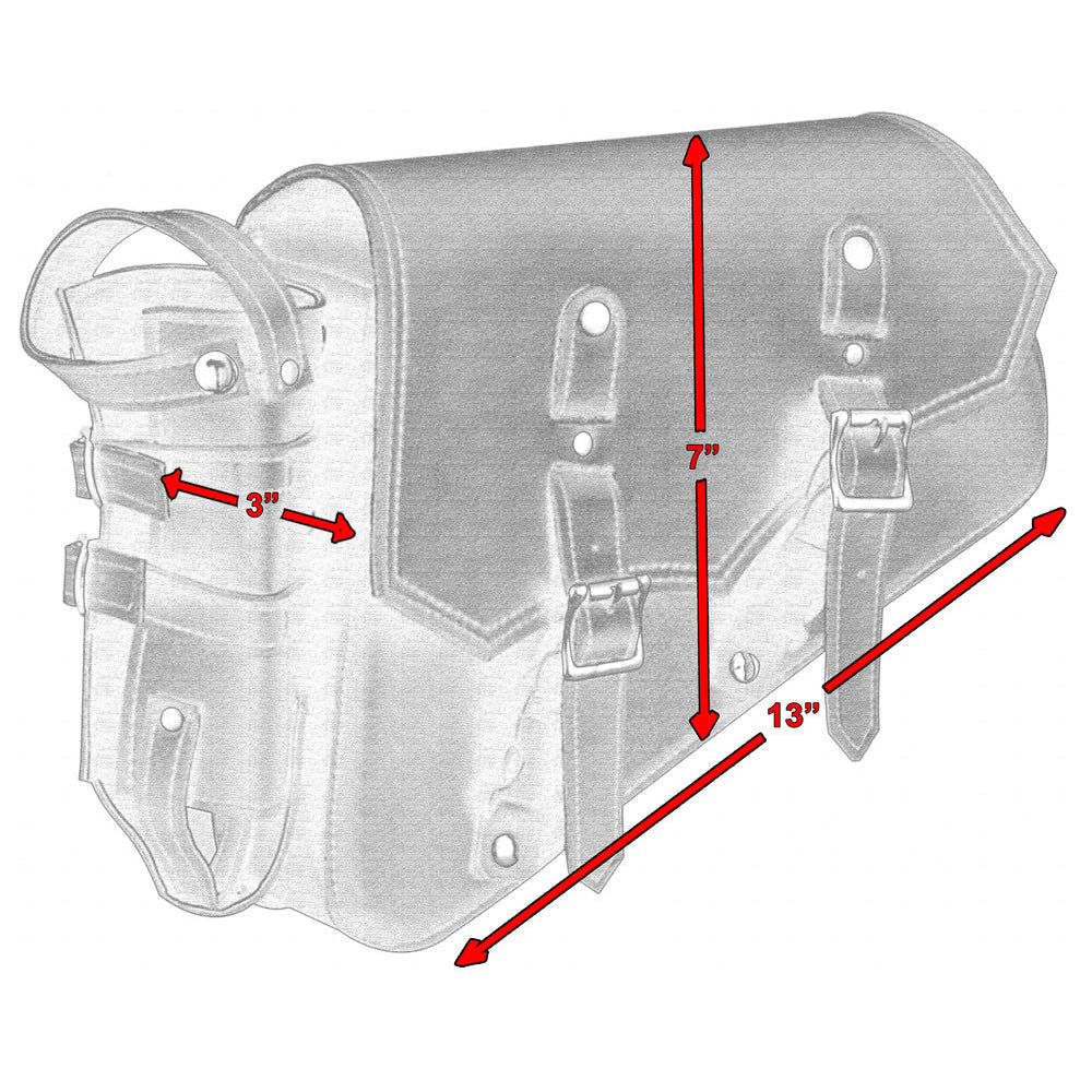 ADA5011L Left Side Synthetic Leather Swing Arm Bag w/Bottle Holder