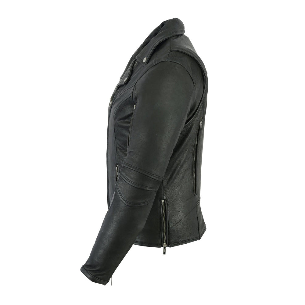 ADA894 Women's Modern Longer Beltless Biker Jacket