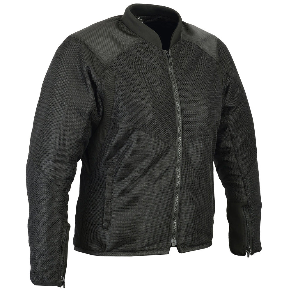 ADA860 Women's Black Sporty Mesh Motorcycle Jacket with Removable Padding