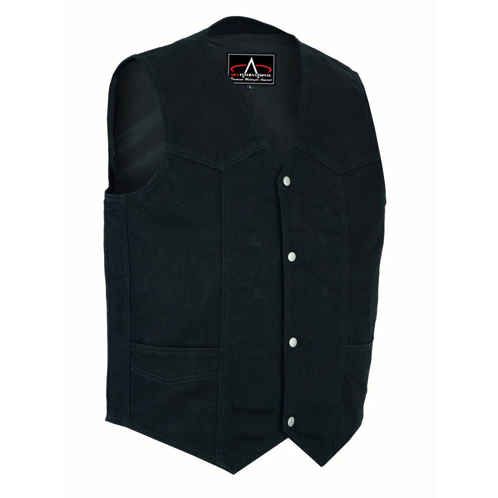 ADA910 Men's Traditional Denim Vest with Plain Sides