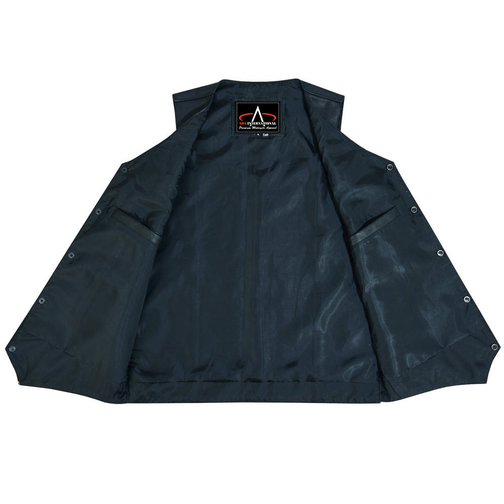 ADA162TALL Men's Tall Classic Motorcycle Leather Vest