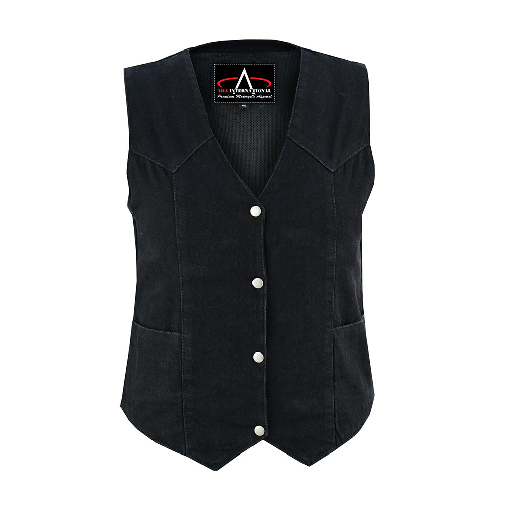 ADA951 Women's Denim Classic Plain Sides Vest