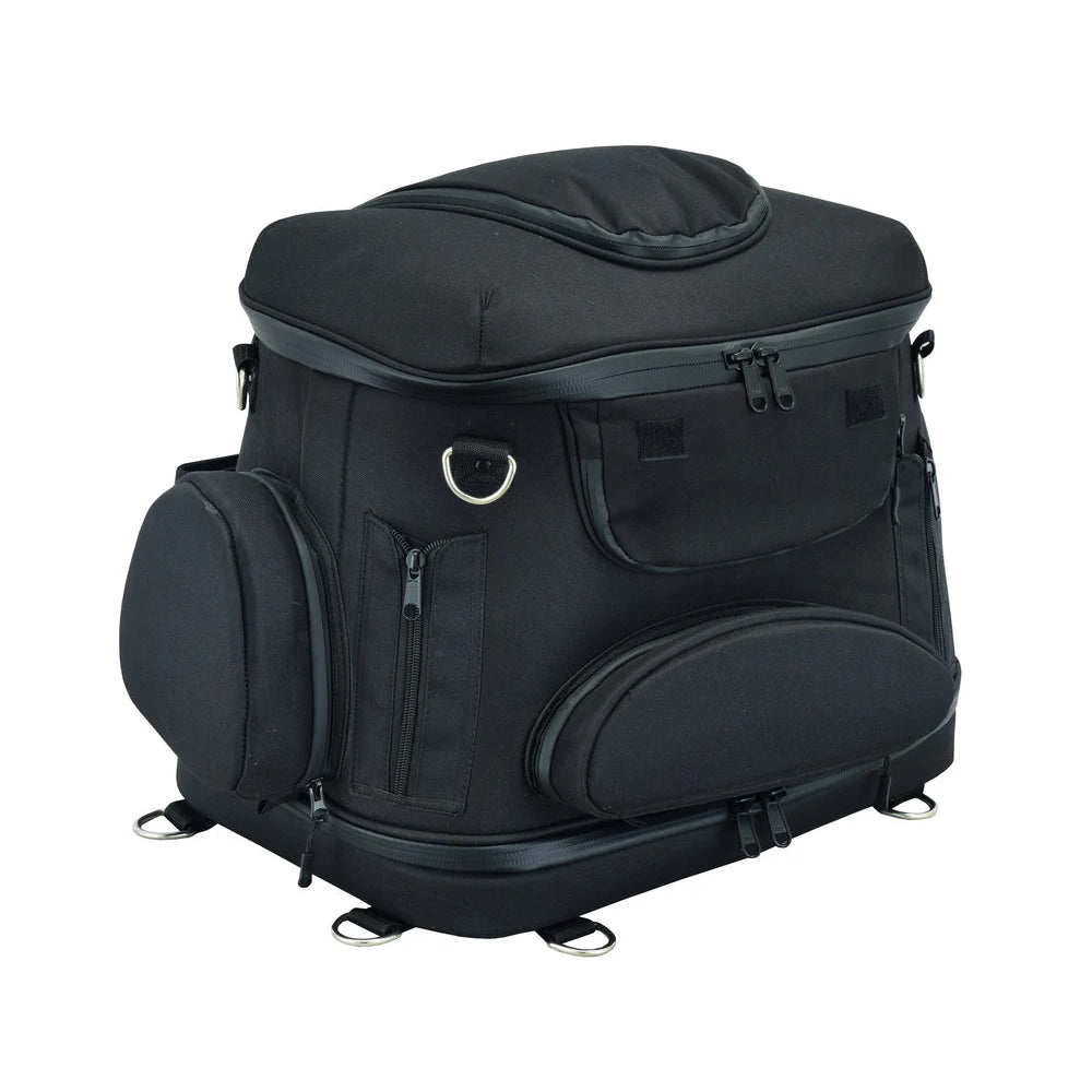 ADA388 Daniel Smart Black Heavy Duty Textile Motorcycle Pet Carrier Si