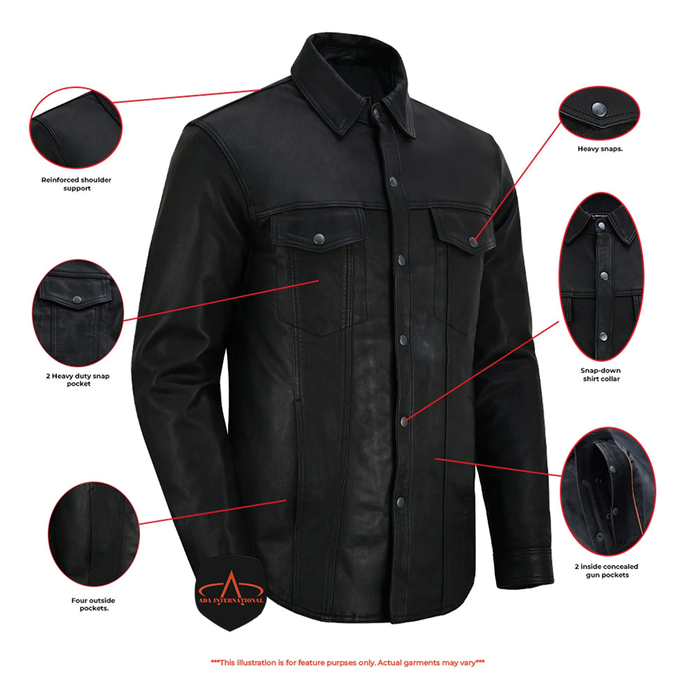 ADA770 Men's Premium Lightweight Leather Shirt