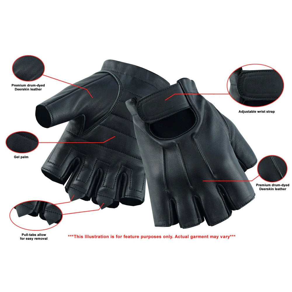 ADA26 Men's Hardy Deer Skin Fingerless Glove