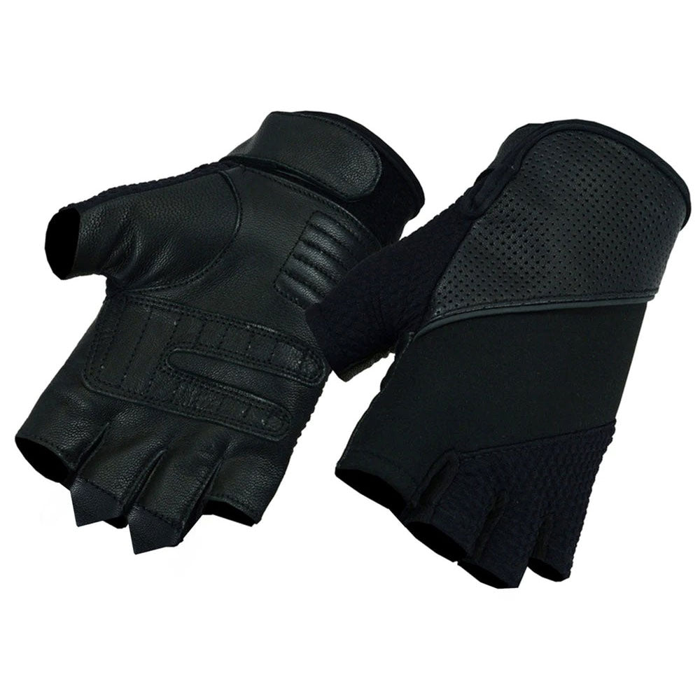 ADA7 Leather/ Textile Fingerless Glove