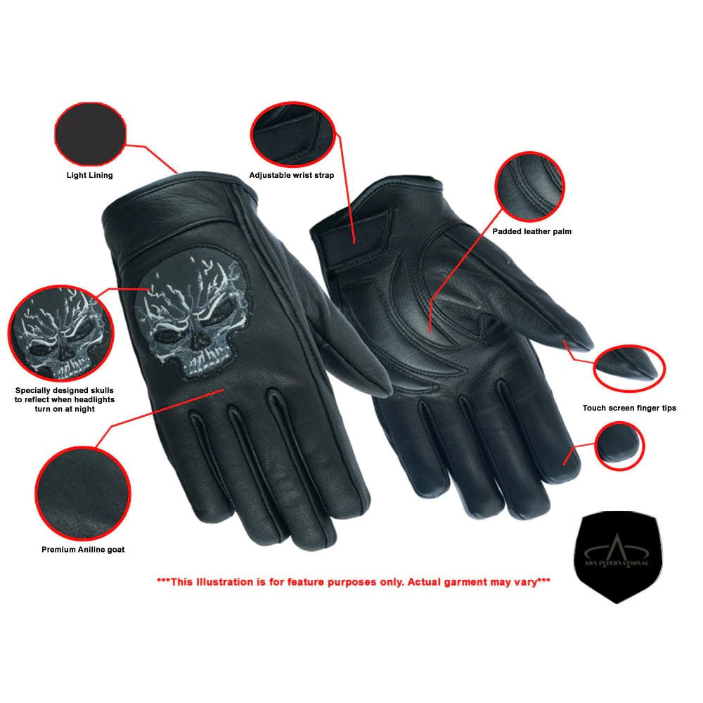 ADA47 Reflective Skull Short Glove