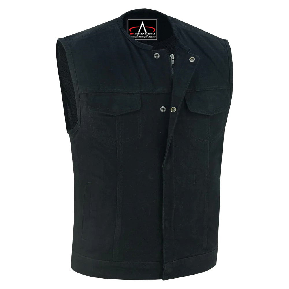 ADA981BK Concealed Snaps, Denim Material, Hidden Zipper, w/o Collar