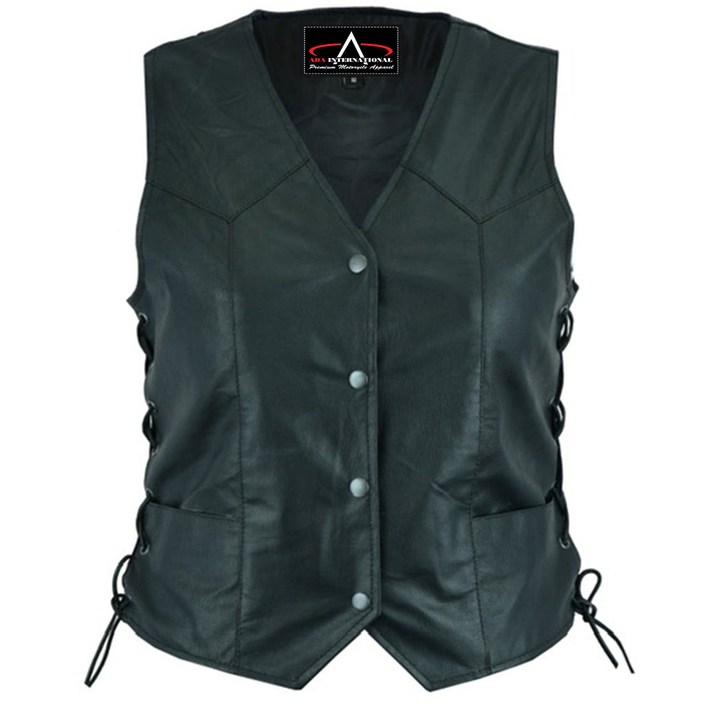 ADA209 Women's Traditional Light Weight Leather Vest