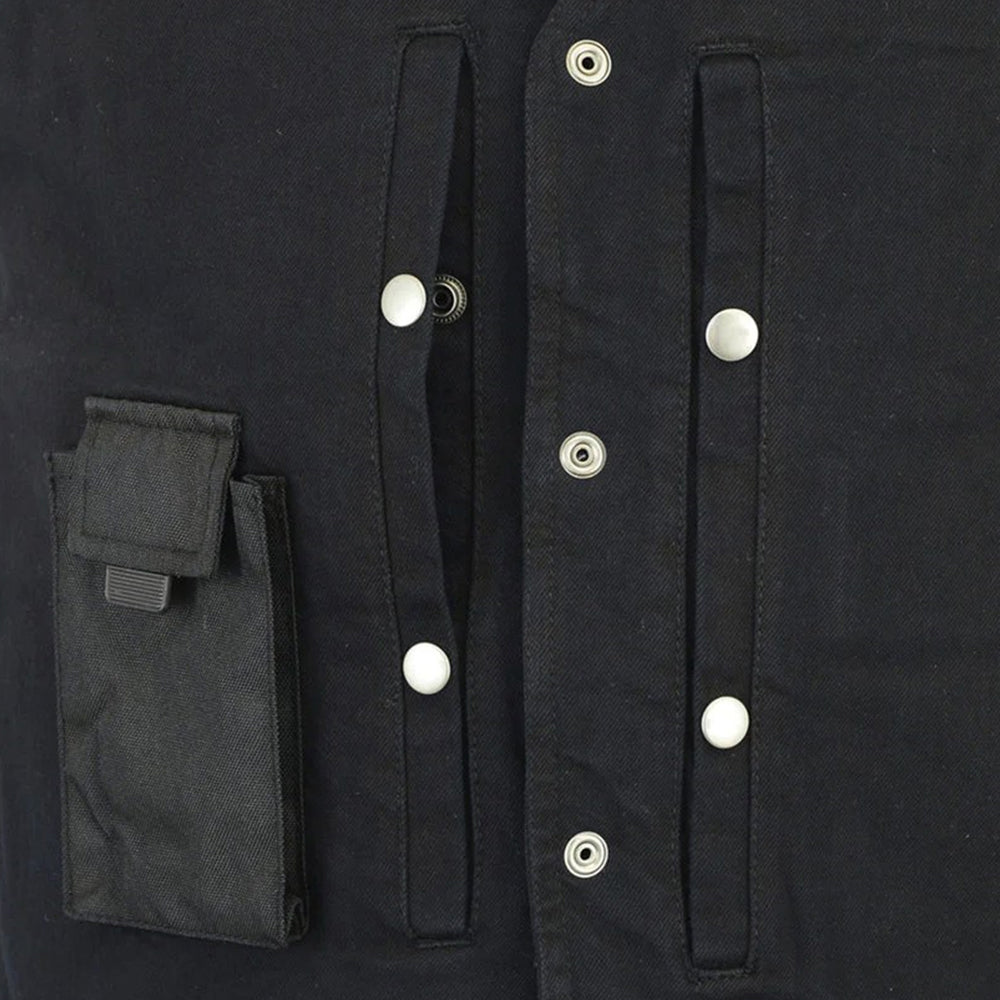 ADA925BK Men's Single Back Panel Concealed Carry Denim Vest