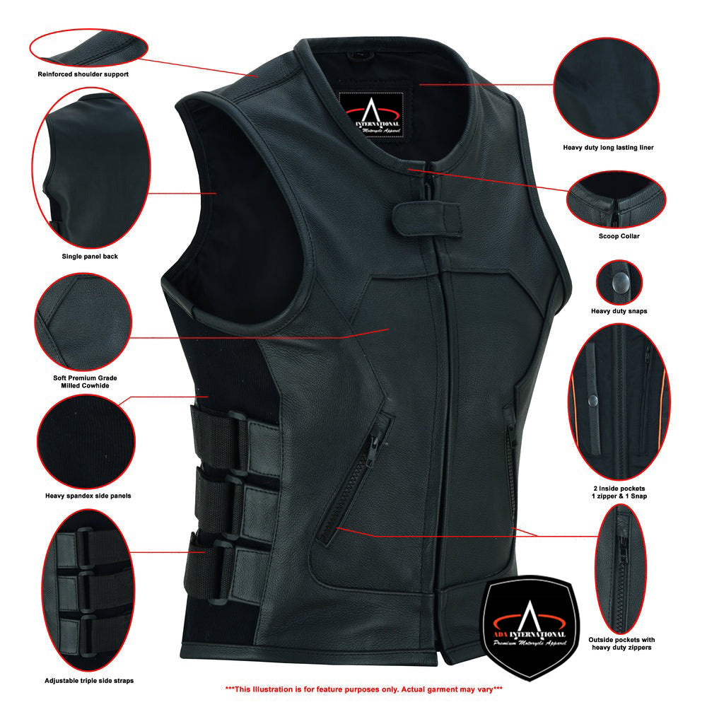 ADA200 Women's Updated SWAT Team Style Leather Vest