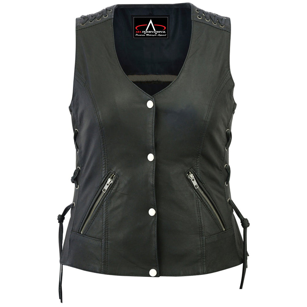 ADA285 Women's Vest with Grommet and Lacing Accents