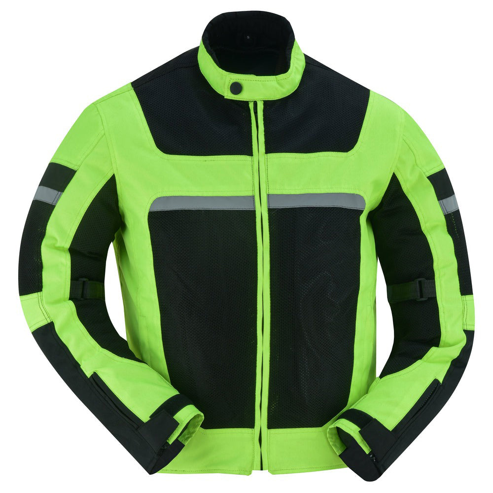 ADA763 Men’s High-Visibility Racer Mesh Motorcycle Jacket