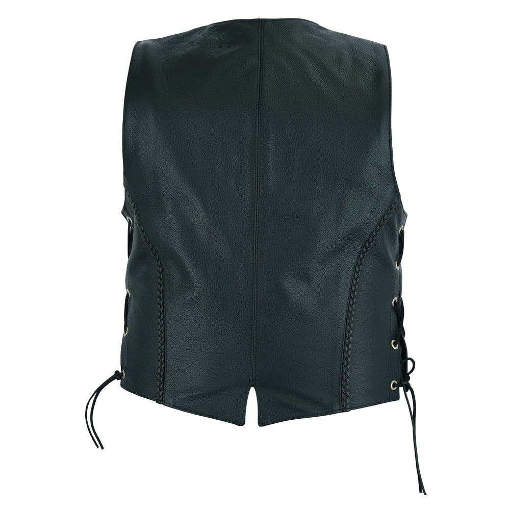 ADA222 Women's Braided Leather Vest