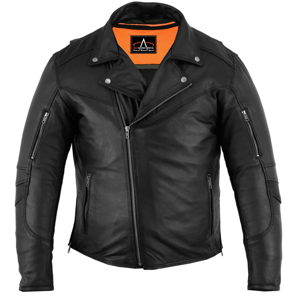 ADA794 Men's Modern Longer Beltless Biker Jacket