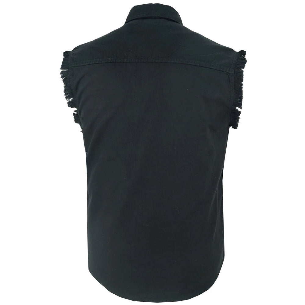 ADA6001 Men's Black Lightweight Sleeveless Denim Shirt