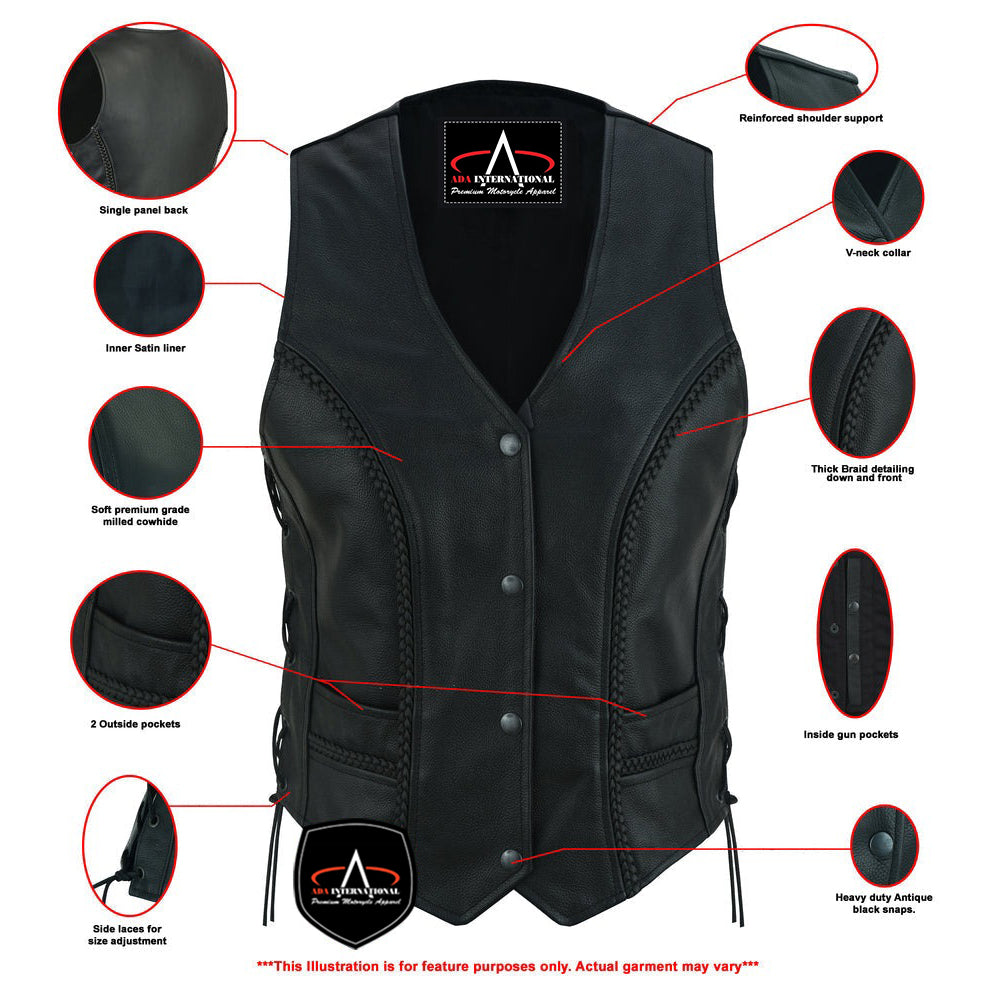 ADA272 Women's Premium Braided Vest
