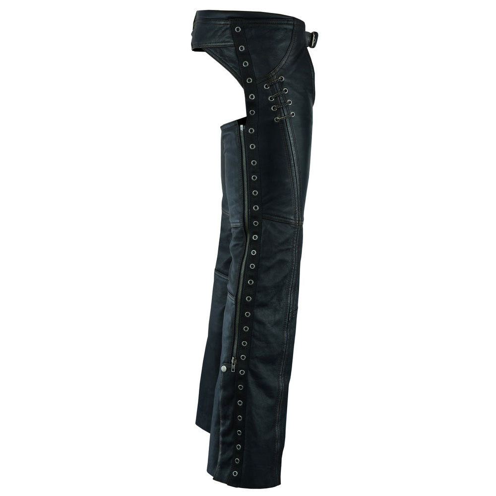 ADA490 Women's Stylish Lightweight Hip Set Chaps in Lightweight Drum Dyed Distres