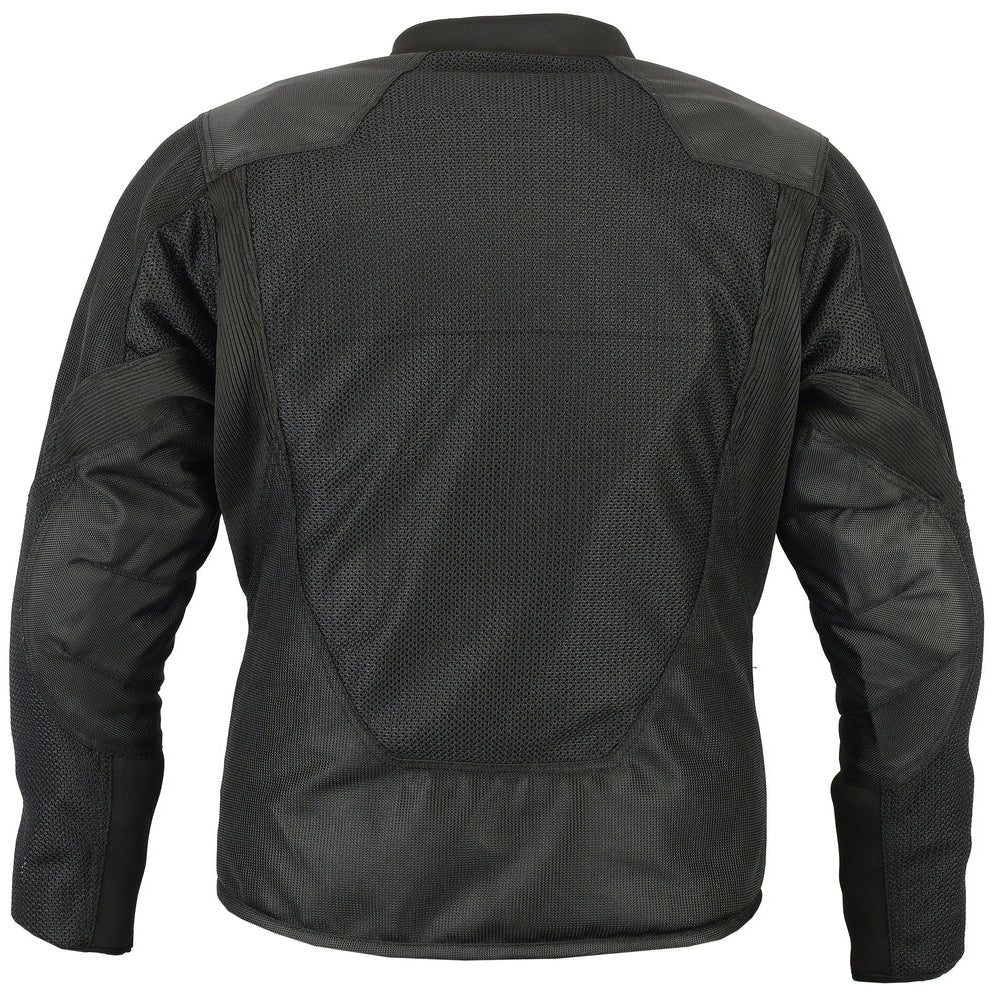 ADA860 Women's Black Sporty Mesh Motorcycle Jacket with Removable Padding