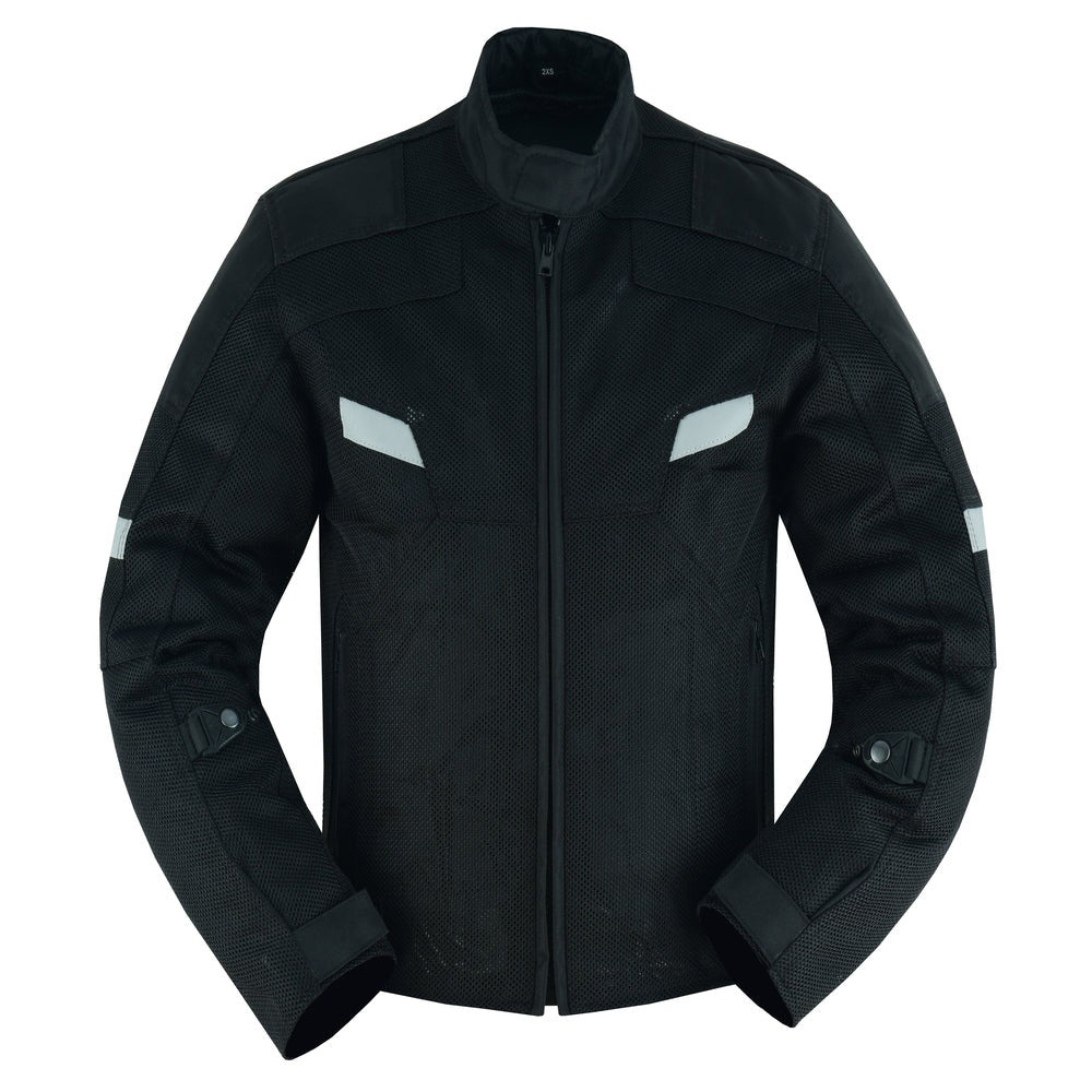 ADA766 Men's Performance Mesh Motorcycle Jacket - Black