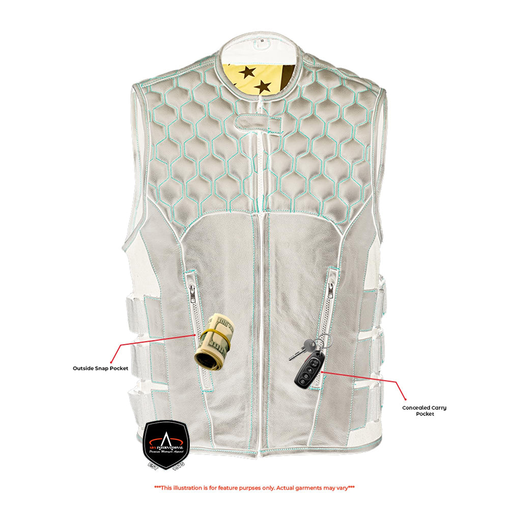 ADA009 Patriot Wheels Men's Motorcycle Leather Vest